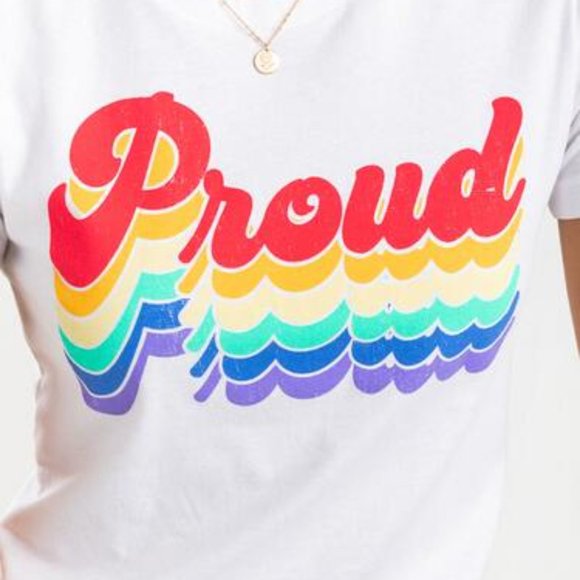 Francesca's | NWT Rainbow Proud Retro Tee 💠 - Picture 7 of 7